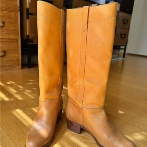 Genuine leather tall boots